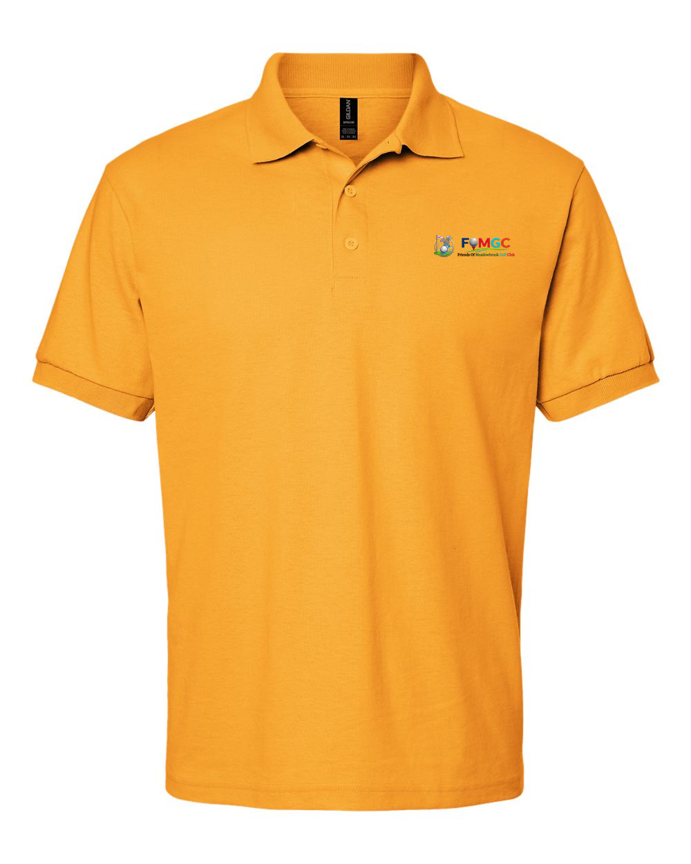Gold Heritage polo with the Legacy 2009 lockup at the left chest