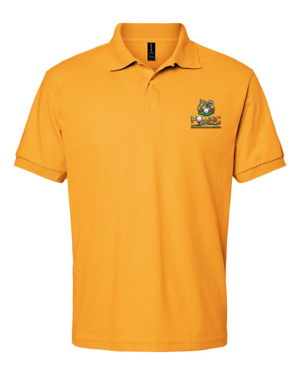 Gold Heritage polo with the club crest at the left chest